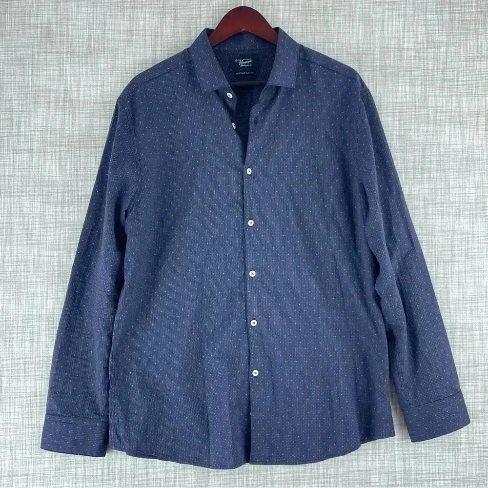 Original Penguin Mens Size 16.5 slim fit Long Sleeve Button Down Shirt 1865